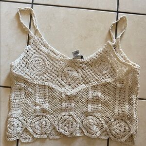 Rachel Zoe Cream Crochet Camisole Tank